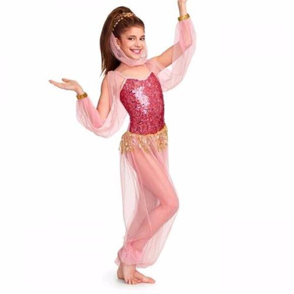 Curtain Call Other - Dance Costume Curtain Call E833 Small Child Turquoise Jasmine Arabian